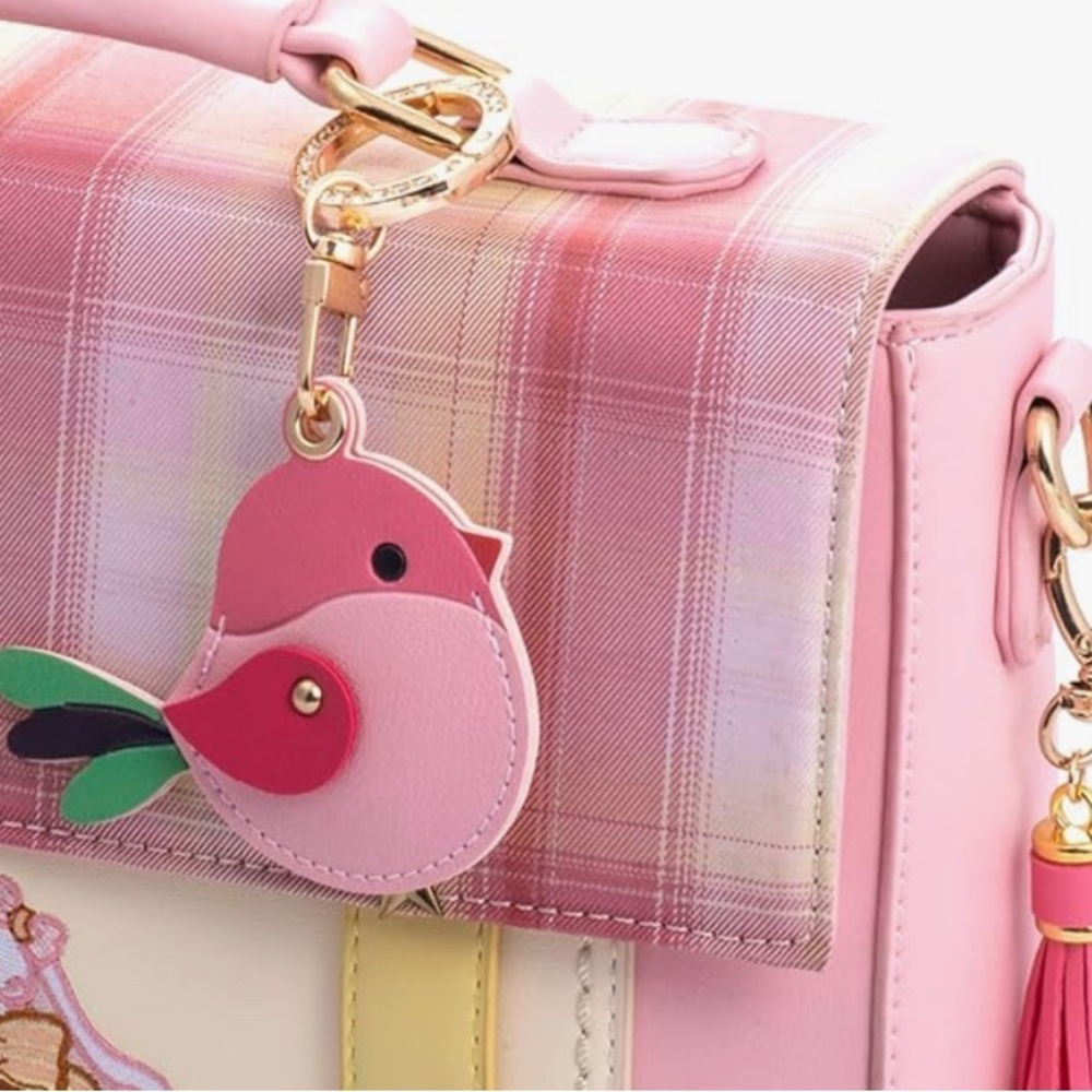 Pink bird purse charm/keychain/smart tag holder! - Picture 2 of 5